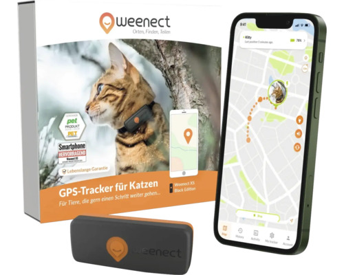 Traceur GPS Weenect pour chats avec application pour smartphone et accessoires associés
