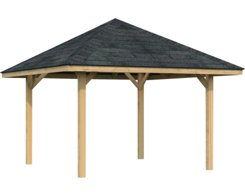 Pavillon de jardin en bois avec toit en tuiles