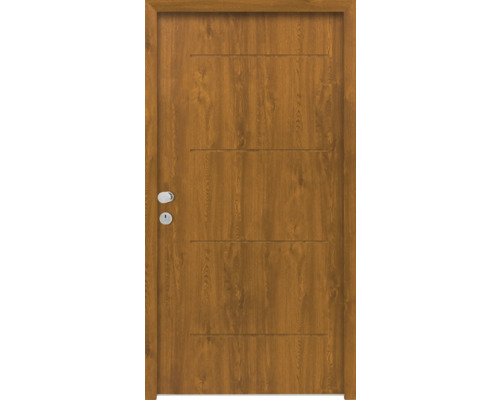 Holztür mit Griff und Schlüsselloch