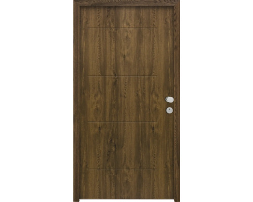 Holztür mit Griff und Schlüsselloch