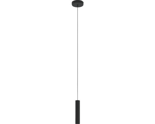 Suspension noire avec abat-jour cylindrique