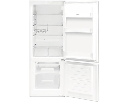 Réfrigérateur ouvert avec étagères et compartiments