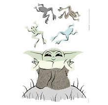 Sticker mural avec Yoda et grenouilles