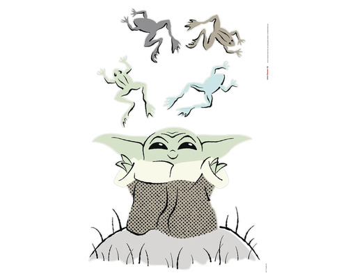 Sticker mural avec Yoda et grenouilles