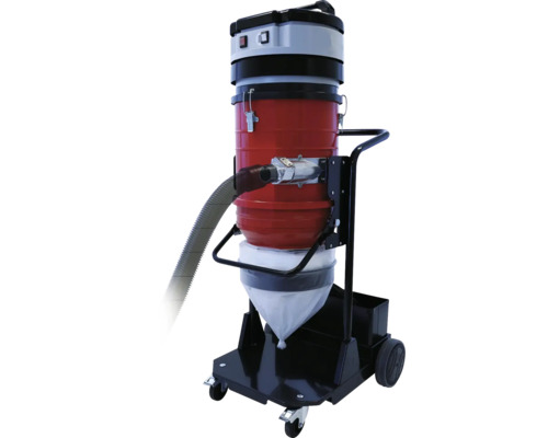 Aspirateur industriel sur un chariot roulant