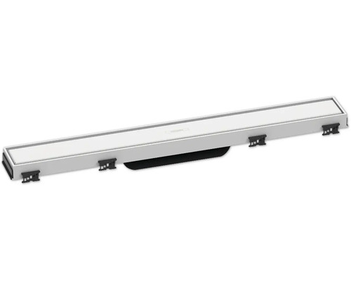 Fertigset Duschrinne hansgrohe RainDrain Match 555 mm weiß matt 56036700 ohne Installationsset und den uBox Grundkörper Duschrinne aus Edelstahl mit Befestigungsklammern
