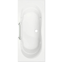 Aufnahme von oben einer Badewanne mit Duschabtrennung