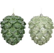 Zwei Zapfenförmige Christbaumkugeln