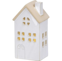 Lanterne décorative en céramique en forme de maison avec fenêtres