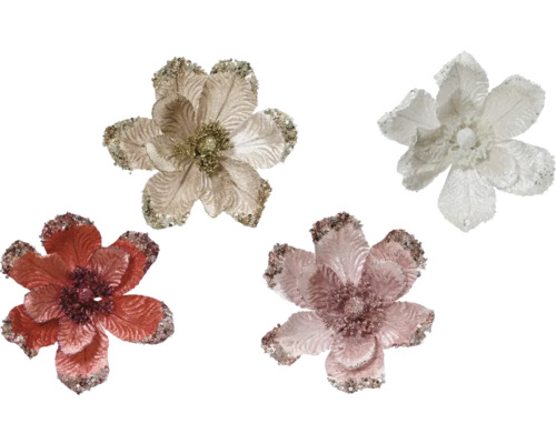 Fleurs artificielles décoratives avec des accents scintillants