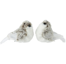 Zwei dekorative Kunstvögel mit Federn