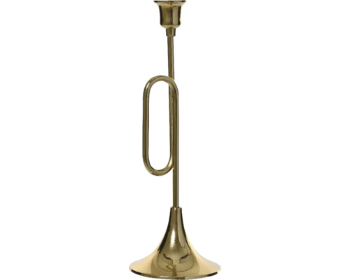 Bougeoir trompette en aluminium Ø 12 cm h 34 cm or Chandelier doré au design insolite