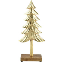 Sapin de Noël décoratif en métal sur socle en bois