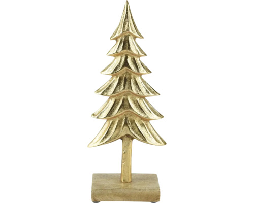 Arbre doré décoratif sur socle pour une ambiance festive