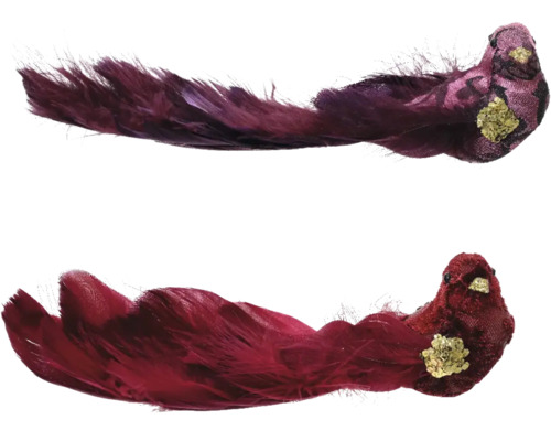 Zwei dekorative Vögel mit Federn