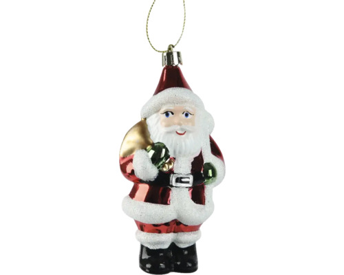 Weihnachtsbaumanhänger Schneemann Kunststoff rot Weihnachtsbaumschmuck mit Weihnachtsmann-Motiv und Aufhänger