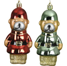 Zwei Bären als Weihnachtsschmuck mit Anhänger