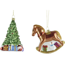 Weihnachtsbaum- und Schaukelpferd-Christbaumschmuck zum Aufhängen
