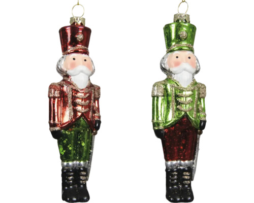 Weihnachtsbaumanhänger Soldat Kunststoff zufällige Farbauswahl Zwei Nussknacker als Christbaumschmuck