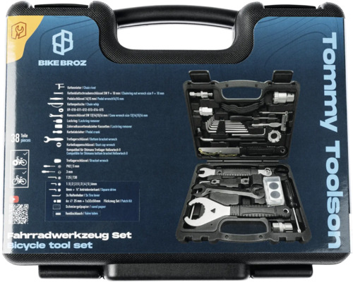 Tommy Toolson Set d’outils de vélo avec 38 pièces dans une mallette