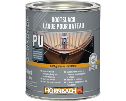 Laque à bateaux HORNBACH ultra-brillante 750 ml Vernis pour bateaux en bidon de 750 ml de Hornbach