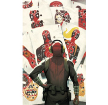 Illustration d''une personne portant un casque audio, debout devant des cibles de tir.