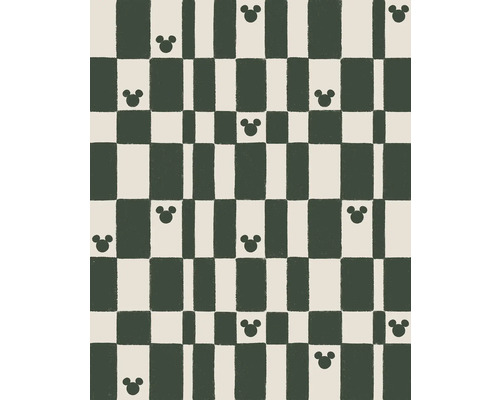 Fototapete Vlies DX4-187 Disney Mickey Green Chess 4-tlg. 250 x 200 cm Schachbrettmuster mit Mickey Mouse Symbol