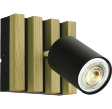 Applique murale aspect bois et spot LED
