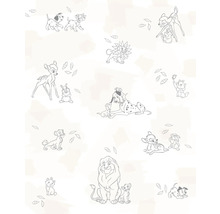 Papier peint avec des motifs Disney : Bambi, dalmatiens, Simba