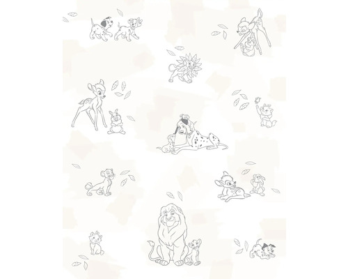 Papier peint panoramique intissé DX4-225 Disney Animals 4 pces 250 x 200 cm Papier peint avec des motifs Disney : Bambi, dalmatiens, Simba