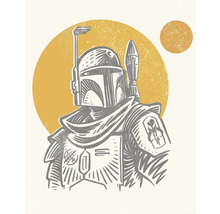 Illustration einer Star Wars-Figur mit Helm und Rüstung