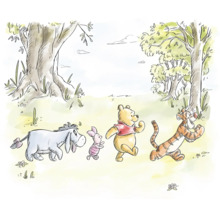 Illustration de Winnie l''ourson, Porcinet, Tigrou et Bourriquet dans la forêt