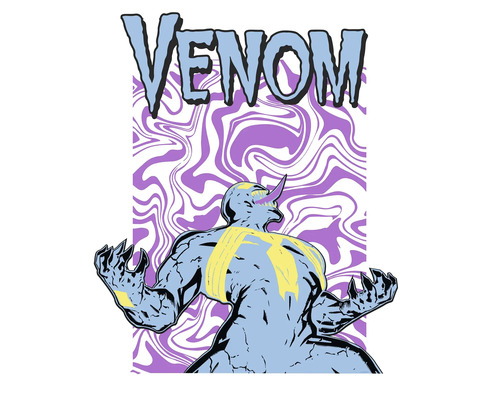 Poster Marvel Venom Colourful Scream 40x50 cm Venom Grafik mit abstraktem Hintergrund