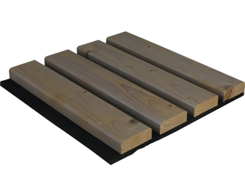 Akustikpaneel Hydroline Massivholz Thermo Fichte glatt geölt Basaltgrau 2380 x 561 x 25 mm
