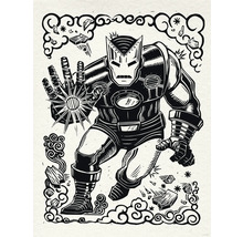 Darstellung eines Comic Superhelden in stilisierter Form.