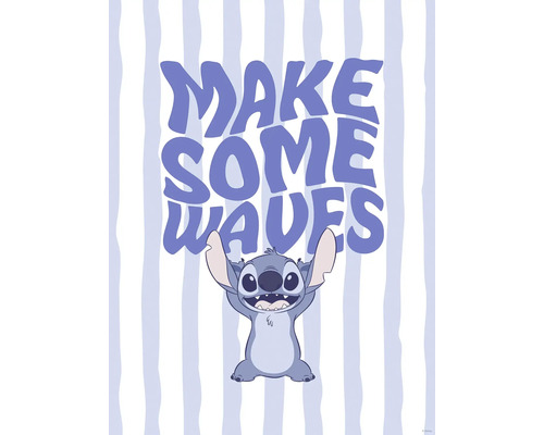 Dekoratives Wandbild mit dem Text Mach Wellen und einer Abbildung von Stitch