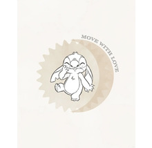Illustration de Stitch avec l''inscription ''Move With Love''