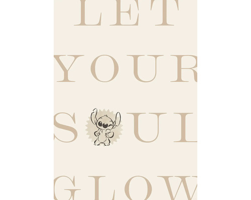 Grafik mit der Aufschrift Lass deine Seele leuchten und einer Stich-Illustration