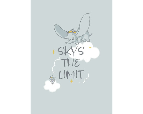 Poster Disney Dumbo Sky`s the Limit 50x70 cm Dumbo Elefant mit Zitat Der Himmel ist die Grenze