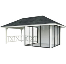 Gartenpavillon mit Dach und Glaswänden