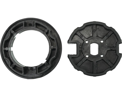 Deux pièces de volet roulant noires