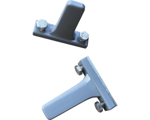 Deux supports de poteau en métal avec vis de fixation