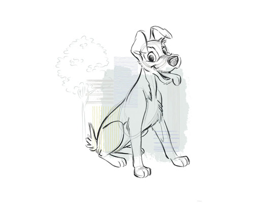 Skizze eines sitzenden Hundes