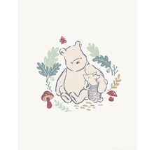 Illustration von Winnie Puuh und Ferkel mit Pilzen und Blättern