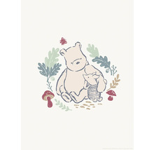 Illustration von Winnie Puh und Ferkel mit Blättern und Pilzen