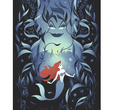 Illustration d''Ariel la petite sirène, avec Ursula en arrière-plan.