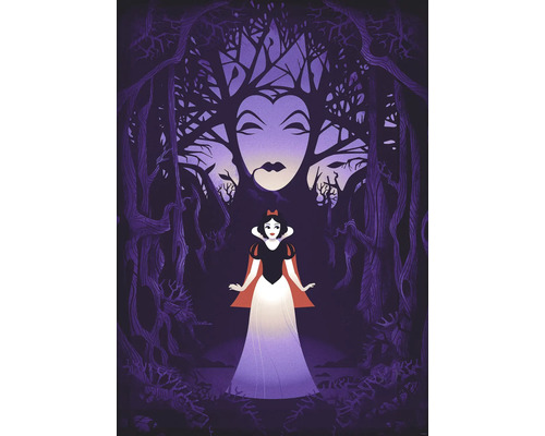 Poster Disney Snow White Evil Queen 50x70 cm Illustration de Blanche-Neige dans la forêt avec le visage de la méchante reine fait d''arbres