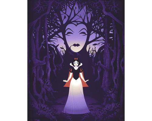 Poster Disney Snow White Evil Queen 40x50 cm Illustration de Blanche-Neige dans la forêt avec le visage de la méchante reine dans l''arbre