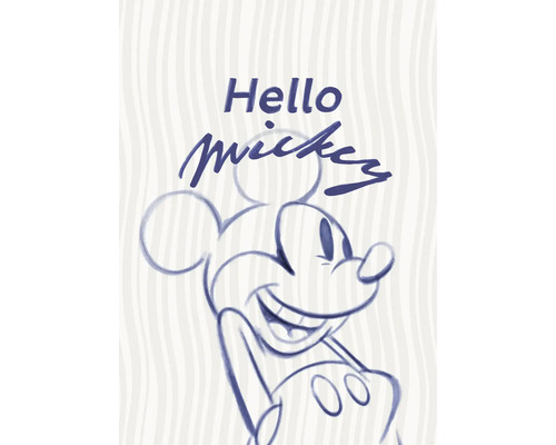Poster Disney Mickey Mouse Hello 50x70 cm Croquis de Mickey Mouse avec le texte Bonjour Mickey