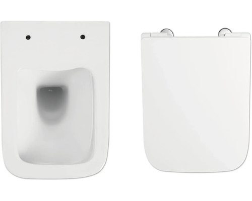 WC suspendu et siège de WC en céramique